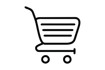 cart line icon vector art illustration.