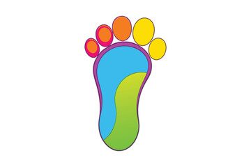  footprint colourful vector image illustration.
