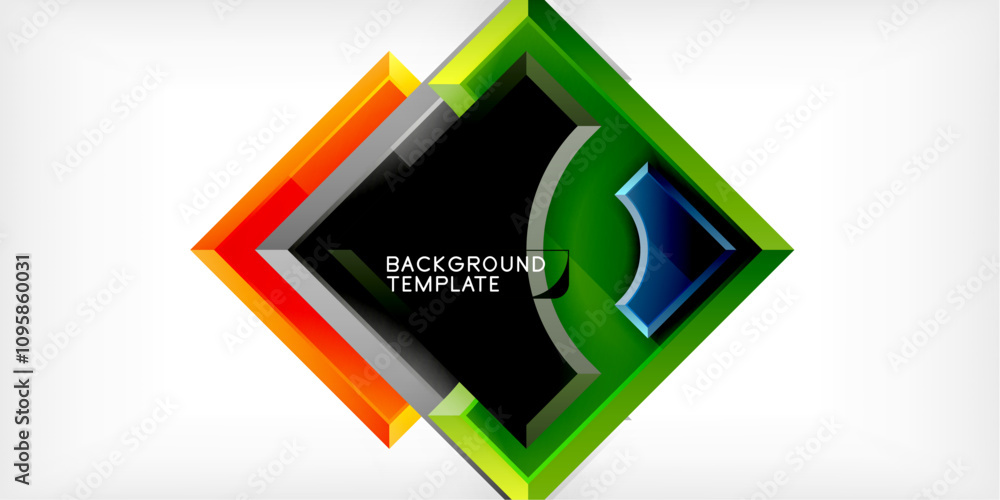 Poster geometric design abstract background - circles and triangles