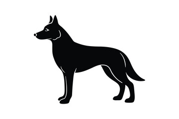 german shepherd silhouette vector image illustration.