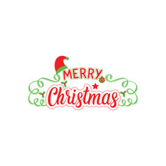 Merry Christmas typography vector illustration