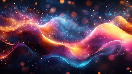 Obraz premium A vibrant abstract wave of colors and light, evoking energy and motion.