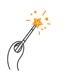 hand holding magic wand doodle
