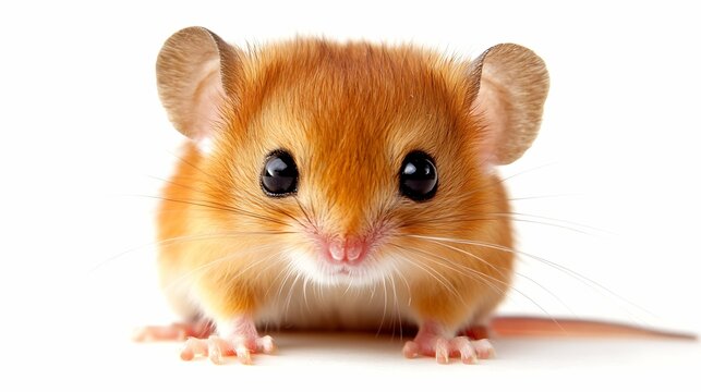 hazel dormouse on white background