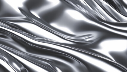Fototapeta premium Shiny Silver Foil Metal Background with Fluid Abstract Texture of Distressed Appeal.