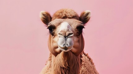 Obraz premium Camel on the pink background