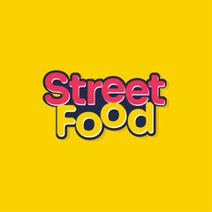 Street food festival logo design template
