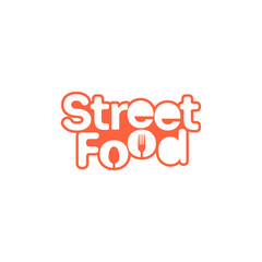 Street food festival logo design template