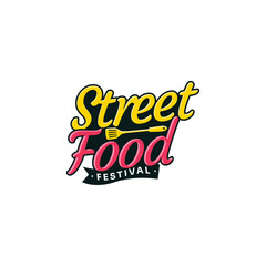 Street food festival logo design template