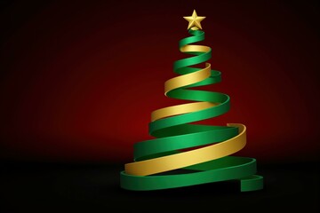 Vibrant Christmas Tree Ribbon Art: Perfect for Holiday Greetings, Cards, and Decorations