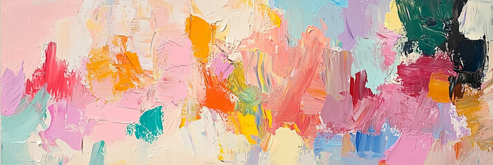 Fototapeta premium Dynamic Abstract Painting with Bold and Vibrant Brushstrokes, The texture is thick and impasto, with visible brushstrokes and palette knife marks