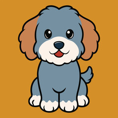 Obraz premium Cute Aussiedoodle Dog Clipart Design - Aussiedoodle Vector illustration 