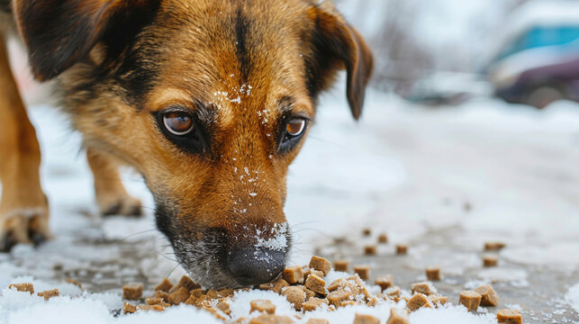 Sad Dog In Snow - Images et vidéos libres de droits | Adobe Stock