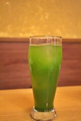 Japanese drink: mulberry leaves iced tea in Tokyo, Japan