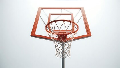 Close-Up View of Basketball Hoop Against Clear Sky. generator AI