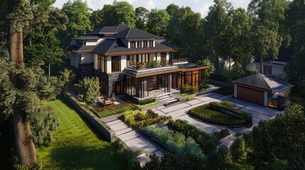 Modern Indian House in 3D Elevation View
