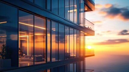 Luxurious 3D Rendering of Modern Apartment Building