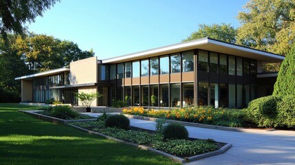 Obraz premium Classic 1960s Office Building Architecture