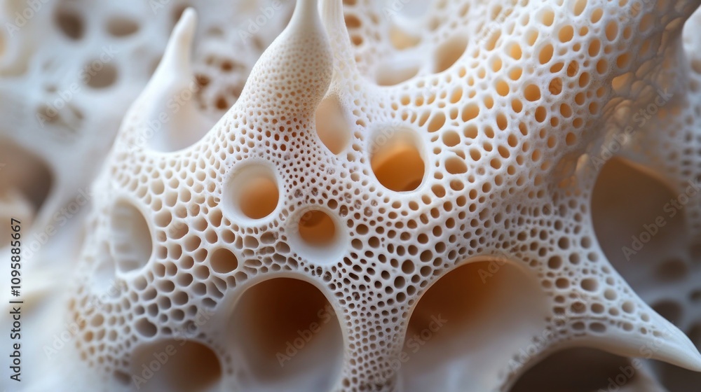 Poster close-up of intricate coral-like structure showcasing natural patterns and textures.