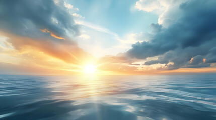 Obraz premium Golden Sunset over Ocean Background