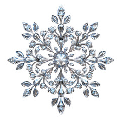 Fototapeta premium Elegant Snowflake Design Adorned with Sparkling Gemstones