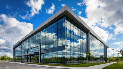 Obraz premium Modern Office Building with Large Glass Windows