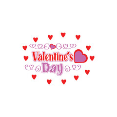  Valentin's Day typography vector illustration 