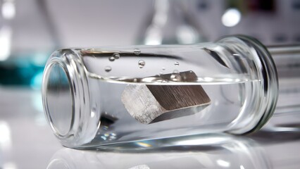 Sodium Safely Stored in Glass Container with Protective Liquid