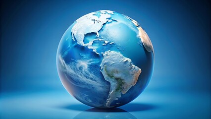 A Detailed Egg-Shaped Model of Planet Earth Showing the Americas and Surrounding Oceans