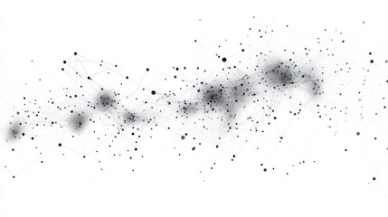 Obraz premium Abstract representation of a network or cosmic structure with scattered dots and connections.