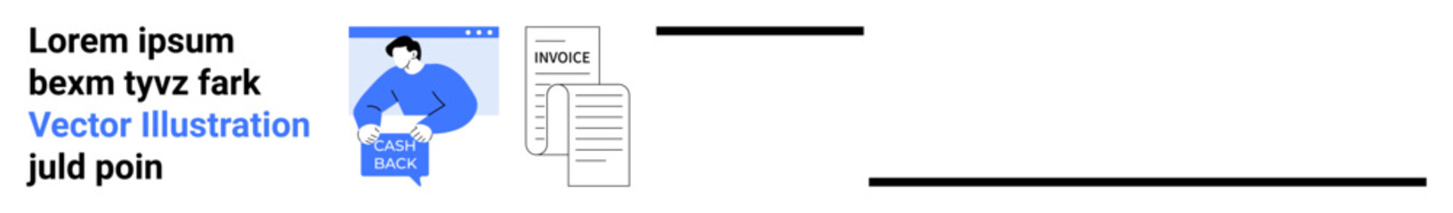Business professional holding invoice, document, text elements. Ideal for business presentations, financial reports, marketing collateral, educational materials, website headers, mobile applications
