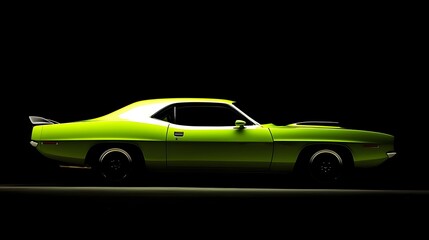 Obraz premium Retro Styled 1971 Coupe with Green Finish