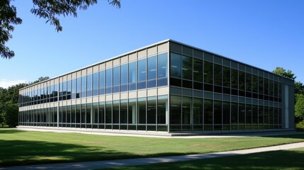Retro 1960s Office Building Exterior View