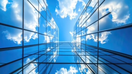 Obraz premium Modern Sleek Office Building with Glass Facade