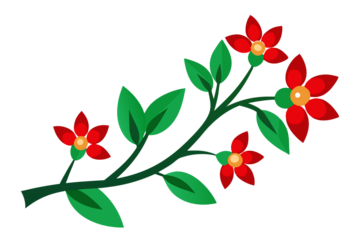 red and green mixed Flower branch isolated on png background, Red, white and marbled poinsettia flowers, hydrangea, peony, dahlia, orchid, red succulent, fir branch and mix of seasonal plants