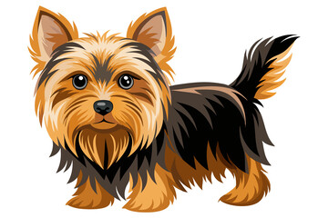Yorkshire terrier on white, Yorkshire Terrier dog isolated on png background, realistic, 3d Dog, pet