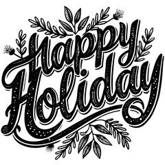 Happy Holiday illustrations vector art isolated white background