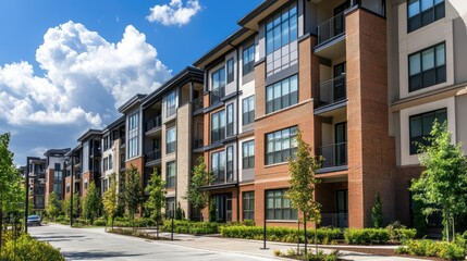 Modern Apartment Complex with Stylish Windows