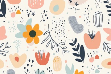 minimalist pattern for children's fabrics with smooth geometric shapes