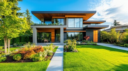 Modern House Exterior Design in 3D Render