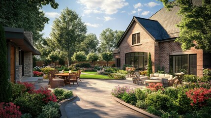 Modern Luxury Residence with Lush Garden View