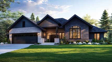 Obraz premium Modern Stylish Home with Natural Surroundings