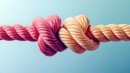 Pink and Orange Rope Knot Abstract Image