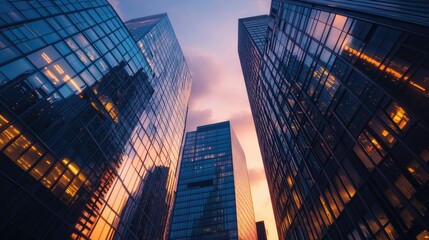 Dusk Manhattan Skyline with Modern Architecture