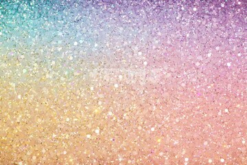 Obraz premium Iridescent pastel glitter gradient background with a blend of purple, gold, and soft sparkles