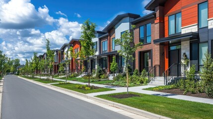 Obraz premium Modern Terraced Homes with Sleek Facades