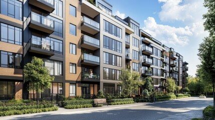 Sleek Geometric Design of Modern Apartment Complex