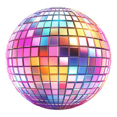 disco ball isolated on transparent white background, clipping path