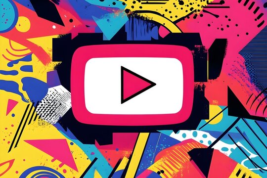 vibrant energetic pop art illustration promote YouTube channel geometric background wallpaper