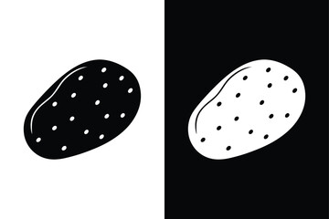 Flat Style Potato Icon. Perfect for Food and Diet Themes